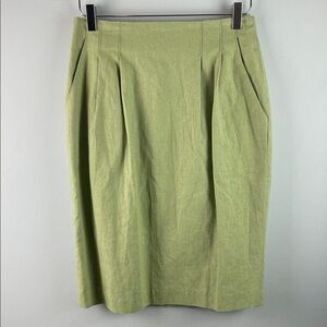 Chaus Linen Blend Green Skirt Size 12
